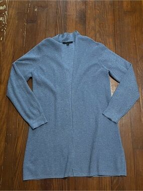 Cyrus Open-Front Long Cardigan Sweater - Light Blue